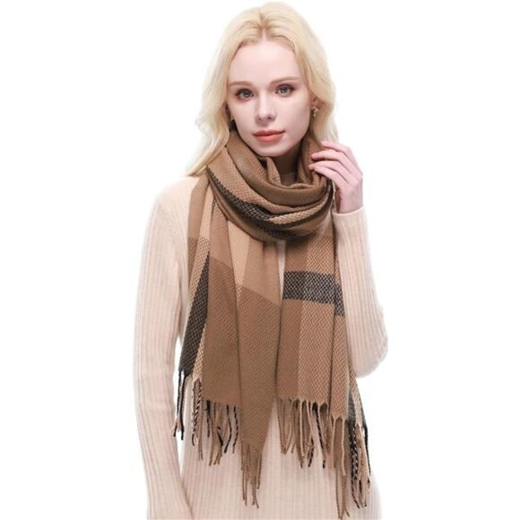 Plaid Scarf for Women Warm Large 022